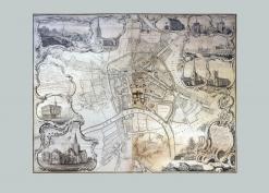 1757 Hereford City map Isaac Taylor